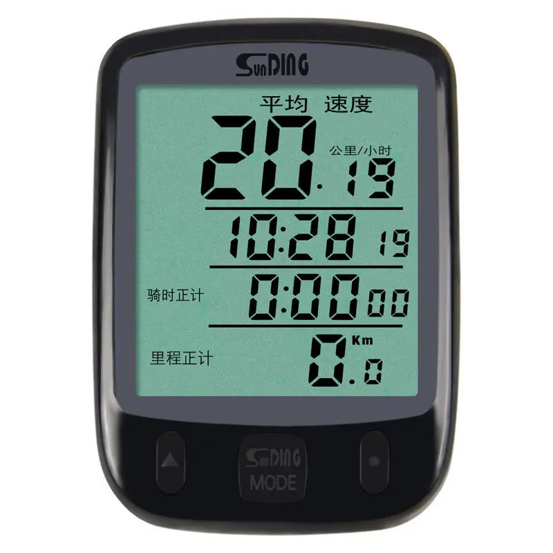 自転車速度を正確に測定するための夜光スピードメーター Sunding 563A
