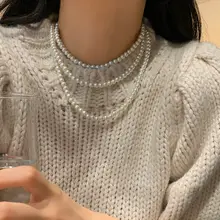 バロックパールの二重ビーズネックレス【フランス風・女性用・高級感あふれるデザイン】