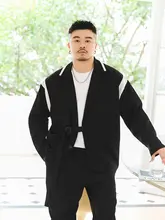 デザイン性のある大きいサイズ メンズカジュアルジャケット【春秋用・カラーブロック・フィット】