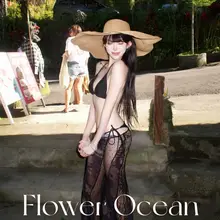 ロマンティックなメッシュビキニ【セクシー・リゾートビーチスカート・三点セット】（セットアップ対応）
