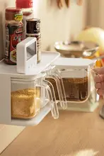 壁掛けプラスチック調味瓶【キッチン用品・塩・味精用・引き出し収納】（セットアップ対応）