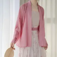 三色天絲製 日常用フライトスリーブ漢服防晒シャツ【花柄プリーツスカート付き・夏向け】（セットアッ プ対応）