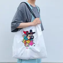 大胡子刺繍エコバッグ【ナイロン・ボールチェーン・トートタイプ】