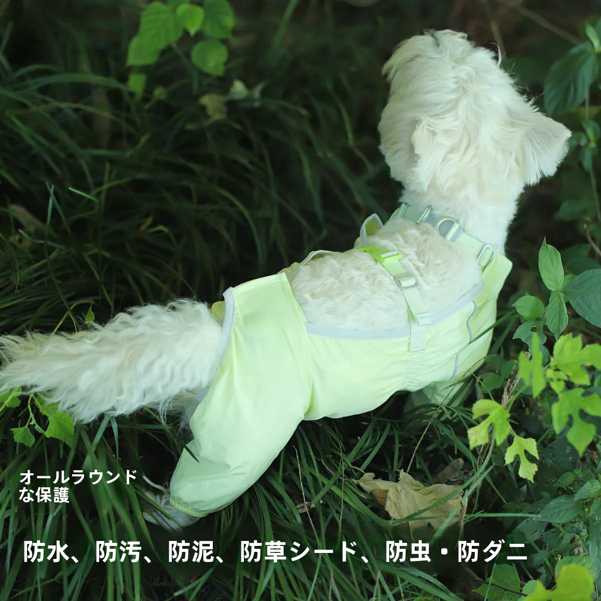 犬用4脚防塵パンツ：防水・防汚設計でアウトドアシーンに最適な全包型服