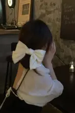 リボン付きヘアクリップ【シンプルデザイン・後頭部用・女性用】