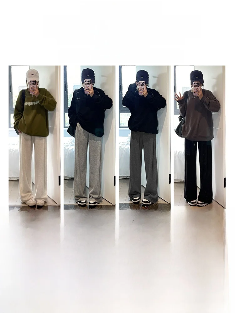 スウェット テーパードパンツは通勤に使える？白灰色の裏起毛阔腿パンツが解決するリアルな悩み