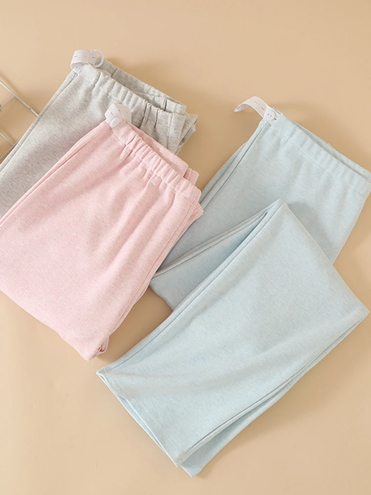 調整可能なマタニティスリープパンツ：春秋冬用のコットンルーズフィットで妊娠期に最適な着心地