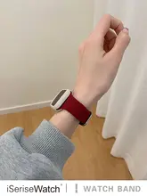 秋冬対応の赤いシリコンバンド【カラーコンビ・Apple Watch用・女性向け・スポーツスタイル】