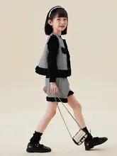 セットアップ 2点セット キッズ ガールズ チェック柄 ツイード風 アウター ワンピース カジュアル きれいめ 着回し 秋