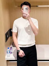 ビジネスシーンにも最適！高級感漂う無地の短袖Tシャツ【極上の柔らかさ・ニット・クルーネック】