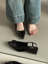 フレンチスタイルの尖頭デザインサンダル【バックストラップ・ファッション半モカシン】