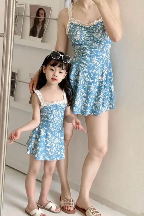 新しい親子水着母と娘の肉をカバーする洋風ワンピーススカート