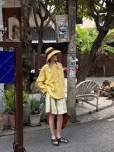ウエストゴムの花柄デザイン中丈パンツ【ゆったりシルエット・五分丈】
