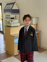 男の子用西洋風スーツジャケット【春向け・おしゃれなデザイン・学院スタイル】（セットアップ対応）