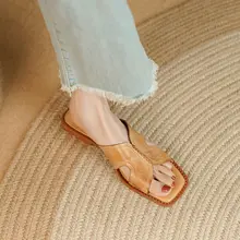 LukyDD 本革ハンドメイドサンダル【夏用・平底・デザイン性の高いフレンチムール】