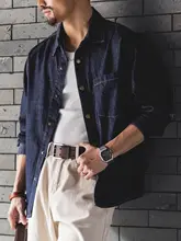 リヨセル麻混紡デニムシャツ【メンズ・長袖・カジュアル・大きいサイズ】