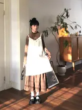 レトロ風 二色使いのフリル付きミディ丈ハイウエストスカート（セットアップ対応）