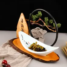 木製の中華スタイル冷菜プレート【宴会用・デザイン性・異形・火鍋用】