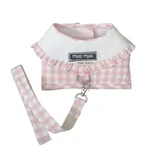 ペット用服 犬や猫に最適 夏用通気性マジックテープ素材 薄手の胸当てとリード