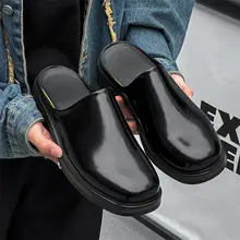 レトロなデザインのフラットシューズ【軽量クッションソール・バックスリップオン・メンズ用】
