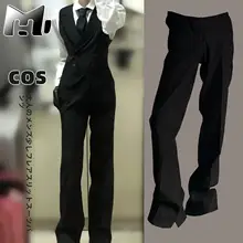 男性用コスプレスーツパンツ【微ロング・フレアデザイン・スリット入り】（セットアップ対応）