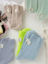 女性用 綿製秋用防臭中筒ソックス【カラフル・トレンド・長さ】