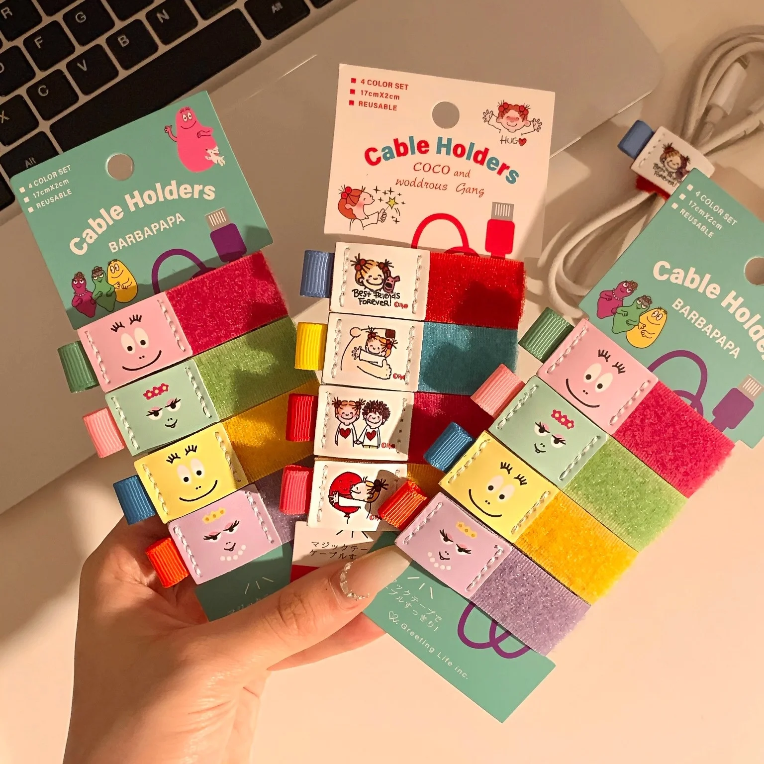 かわいいキャラクター充電ケーブル収納器：多機能配線整理でデスク周りを整える