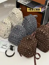 ポルカドットの毛糸製リュックサック【冬用・シンプル・軽量・女子学生向け】
