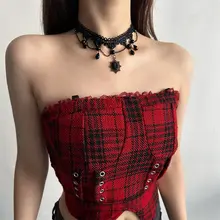 ブラックレースフリンジチョーカーネックレス【ゴシックスタイル・レディース用・高級感】