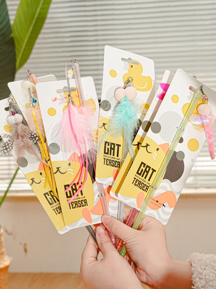 土豆日記 バイオミミック昆虫 伸縮式スチールワイヤー付きフェザーキャットティーザー：インタラクティブな遊び道具の実用性と効果