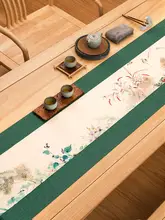 テーブルランナー 茶席マット 撥水加工 蘭亭序図柄 チャイナテイスト 和モダン 高級感 茶室 和室 インテリア