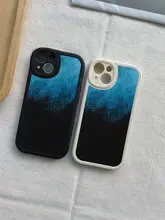 スタイリッシュなブラックとブルーのコントラスト男性用スマートフォンケース【iPhone・Huawei・Xiaomi対応・シリコン製・防落下】