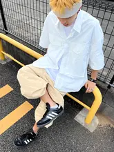 富士見 メンズ機能速乾ショートスリーブシャツ【シティボーイスタイル・オーバーサイズ・無地】
