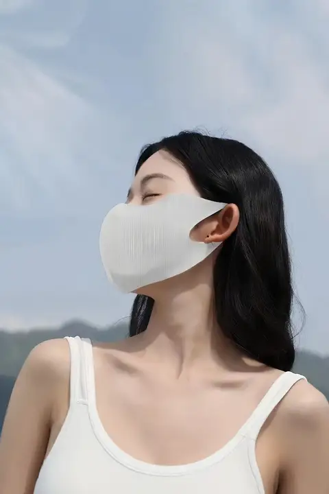 紫外線対策！夏用ブラックフルフェイスサンマスク【アイスシルク・通気性素材】