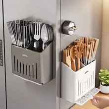 磁気吸着式キッチン用箸＆スプーン収納ボックス【壁掛け・一体型】