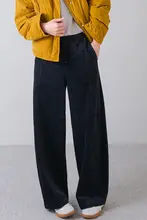 高腰ワイドレッグデニムパンツ【女性用・コーディネートしやすい・スリム効果】