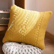 シンプルニットデザインのクッションカバー【インテリア用・ベッドサイド・ソファ用・クッション本体は含まれていません】