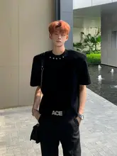デザイン性の高い メンズ半袖Tシャツ【クリーンフィット・金属ボタン付き・ゆったりシルエット】