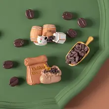 レトロコーヒーシリーズの冷蔵庫用マグネット【個性的な3D立体デザイン・装飾用】