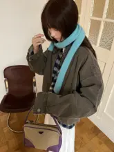 二重構造のカラー切替ジャケット【レディース・厚手・秋用・フィット】（セットアップ対応）