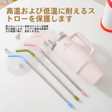 ストロー付きカップ ストロー 使用シーン 304ステンレス製 シリコン ストロー先端 防衝撃 静音