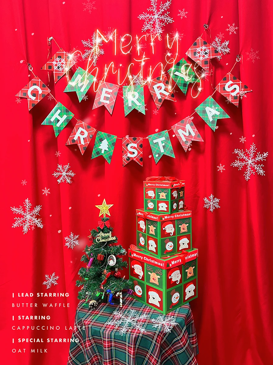 新年テーマのフォトバックグラウンド布：クリスマス・レトロ装飾に最適なサイズとカラーバリエーション