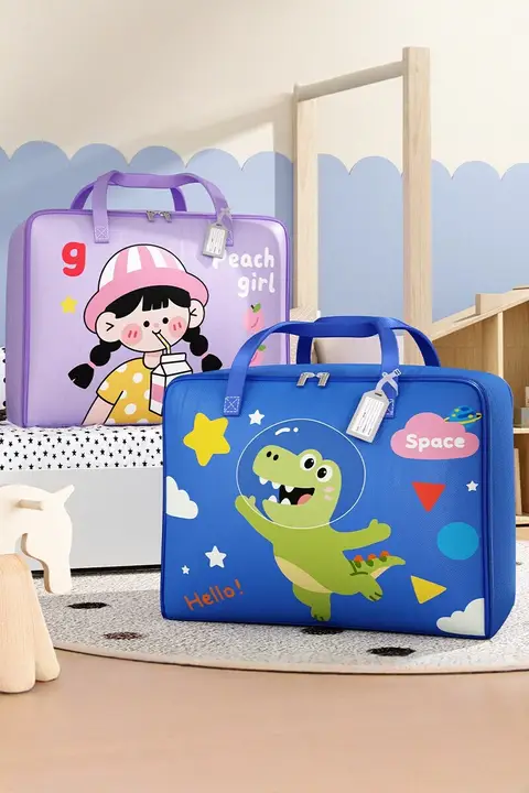 使いやすいお子様用収納バッグ【布団や衣類の持ち運びに最適・ハンドル付き】（セットアップ対応）