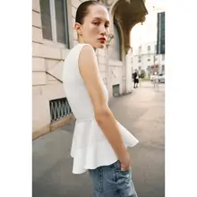 春の新作 レディース フランス風 ノースリーブ 半高ネック スカート風トップス