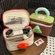 大容量 化粧品収納ポーチ【女性用・携帯旅行用・洗面用】