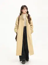 XinmonLee カーキ色のイギリス風ルーズコート【カジュアル・秋用】
