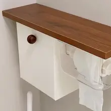 トイレ用サイド収納ラック【ティッシュボックス・ヴィンテージスタイル・トイレットペーパーや生理用品収納】（セットアップ対応）