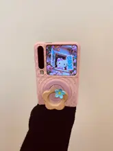 可愛らしい春の花柄スマートフォンケース【ピンク・磁気吸着・耐衝撃・折りたたみ式】