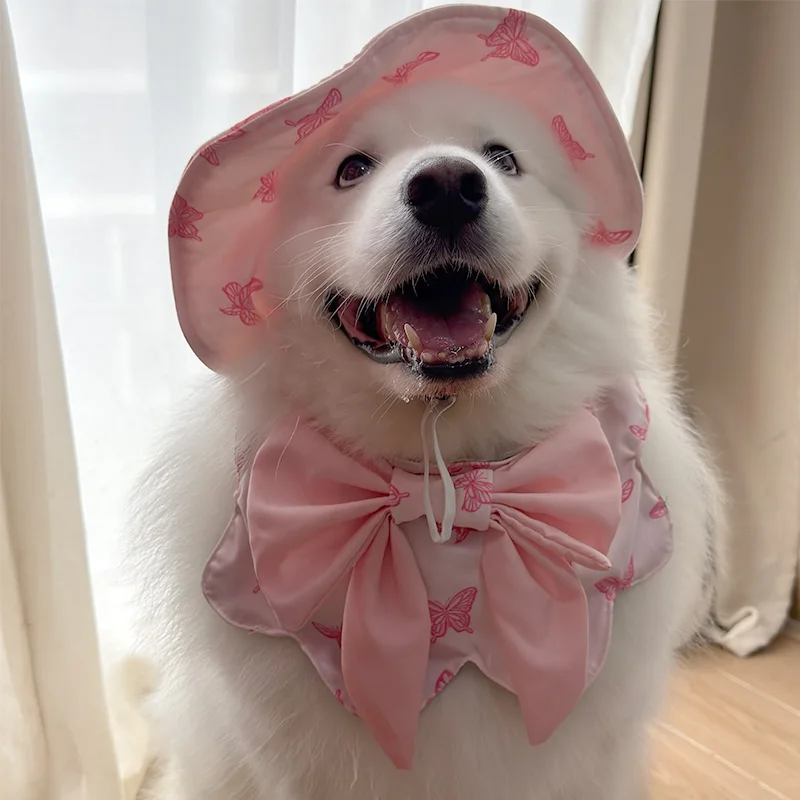 可愛い犬用おしゃれバンダナ：蝶結びデザインで四季通用のペット  ファッション