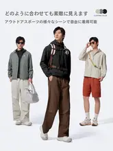 Camel 撥水加工のフード付きジャケット【春夏用・アウトドア・シンプルデザイン】